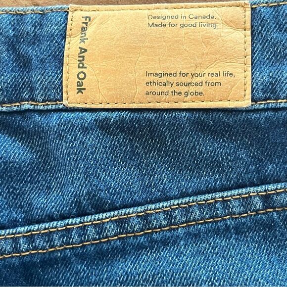 Frank & Oak Jeans Size 27 Nina Wide Leg Cropped Denim High Rise Raw Hem - Picture 6 of 10